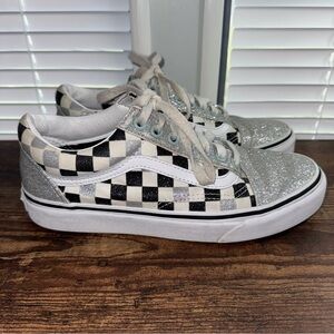 Vans Unisex Off The Wall 507452 Silver Glitter Shoes Sneakers Size M 6.5 W 8